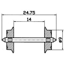 Roco 40195 Kerék, 9 mm, AC váltóáramú, 2 db