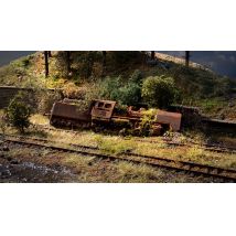 Noch 60763 Diorámakészlet, rozsdás mozdonnyal