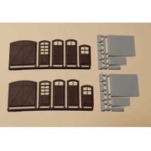 Ajtók és kapuk rámpákkal H0 Auhagen 80251