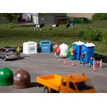 Auhagen 42593 Mobil WC, szelektív hulladékgyűjtők H0/TT