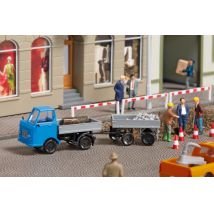 Auhagen 43661 Multicar M22 Platós teherautó pótkocsival