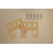 Auhagen 80623 Sárga téglafalak, ipari ablakok /Wände 2391C gelb, Industriefenster L/