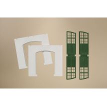 Auhagen 80705 Falak, zöld kapuk /Wände 2326C geputzt, Tore I grün/