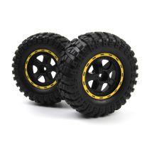 BLACKZON 540266 Smyter Desert Wheels/Tires Assembled (Yellow/2pcs)