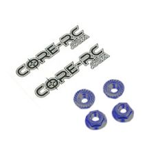Schumacher CR035 CORE RC - Serrated Alu M4 Nuts kék  pk 4