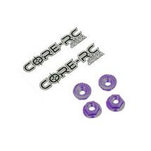 Schumacher CR036 CORE RC - Serrated Alu M4 Nuts Violet  pk 4