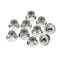 MAVERICK 103729 Serrated Flange Lock Nut M4 (Silver/10db)