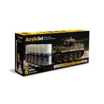Italeri 433AP ACRYLIC SET 6db: WWII MILITARY GERMAN ARMY akril makett festék