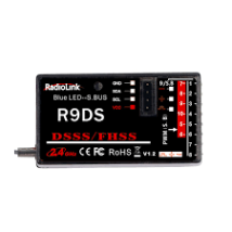 R9DS 10 csatornás , 2.4GHz vevő dsss&fhss