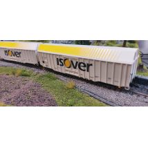Liliput 230157 Nagy rakterű zárt teherkocsi szett Hbbks, 'ISOVER', DB AG V