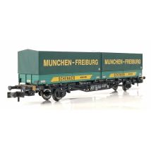 Liliput 265220 Konténerszállító kocsi cserefelépítménnyel, Lgjs 571, München-Freiburg, DB IV