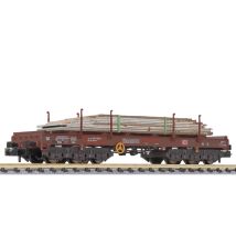 Liliput 265762 tekercsszállító kocsi, Sahmms 711, Ladung Stahlplatten, DB AG, Ep.V, braun, gealtert