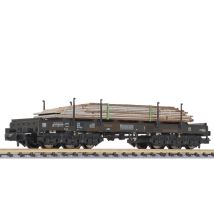 Liliput 265791 tekercsszállító kocsi, Sahmms 357, Ladung Stahlplatten, NS, Ep.V, gealtert