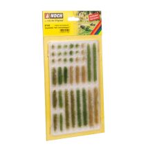 Noch 07125 Fűcsomók és fűcsíkok, világos- és sötétzöld, 6 mm, 36 db