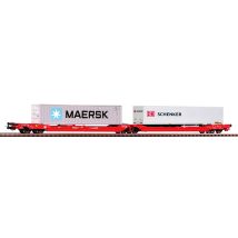 PIKO 24619 Zsebeskocsi, T3000e, Sdggmrs, MAERSK konténerrel/DB SCHENKER félpótkocsival, DB AG VI