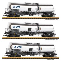 PIKO 37863 Tartálykocsi készlet, Zacens, krómtartály, VTG VI