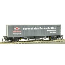 PIKO 47722 Konténerszállító kocsi Lgkks, 1x40' Simson, DR IV