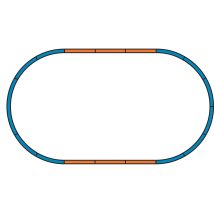 PIKO 55365 Gumiágyazat készlet oválpályához + 4 db egyenes ágyazat