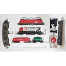 PIKO 57177 Kezdőkészlet, Taurus villanymozdony teherkocsikkal, ÖBB V, ágyazatos sínnel