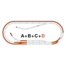 Roco 42022 D sínkészlet Roco Line gumiágazatos sínhez