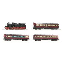 Roco 61477 Vonat szett Ruhr-Schnellverkeh, BR 78 gőzmozdony oldalfellépős személykocsikkal, DRG II