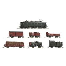 Roco 61492 Vonat szerelvény E 52 22 villanymozdony tehervagonokkal, DRG II, hangdekóderrel