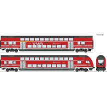 Roco 6200066 Emeletes személykocsi készlet vezérlőkocsival, DB AG VI