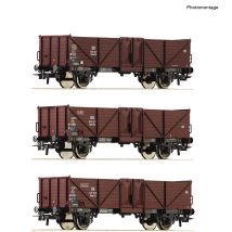Roco 6600075 Nyitott teherkocsi készlet, Omm 34, DB III