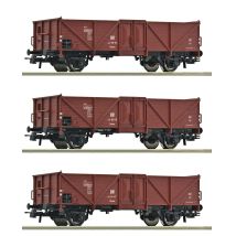 Roco 6600115 Nyitott teherkocsi készlet, Ommu, DR III