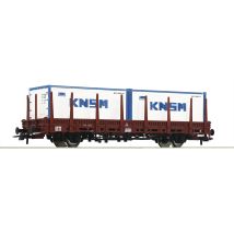 Roco 6600152 Pőrekocsi konténerrel, Kbs, KNSM, NS IV