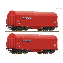 Roco 6600226 Eltolható oldalfalú ponyváskocsi készlet, Shimmns, NACCO VI