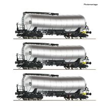 Roco 6680032 Hajlított tartályú kocsi készlet, ZZhs, krómtartály, DR IV