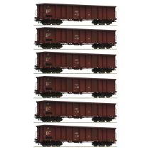 Roco 75973 Nyitott teherkocsi szett display Eanos, FS VI, antikolt