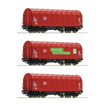 Roco 76011 Eltolható oldalfalú ponyváskocsi készlet Shimmns, DB AG VI