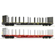 Roco 76021 Farönkszállító pőrekocsi készlet, Rnoos, ÖBB VI