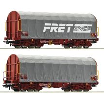 Roco 77025 Eltolható oldalfalú ponyváskocsi készlet, Shimms-u, FRET, SNCF IV