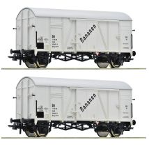 Roco 77027 Zárt teherkocsi készlet, Iklmprs/Iklmps, banánszállító, DR IV