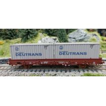 Roco 77675 Pőrekocsi rakoncákkal Ks, Deutrans konténerrel, DR IV