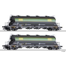 Tillig 01002 Poranyagszállító silókocsikészlet, Tagnpps, Ermewa/Captrain/AGRO VI