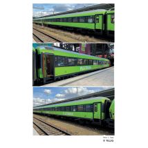 Tillig 01100 Reisezugwagenset „Flixtrain“, Teil 1, bestehend aus zwei Reisezugwagen Bmmz 264.4 und einem Bmmbz 166.4, Ep. VI