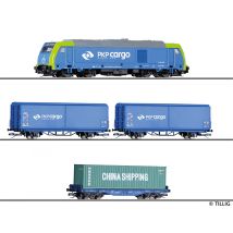 Tillig 01400 Kezdőkészlet, TRAXX dízelmozdony tehervagonokkal, PKP VI