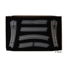 Tillig 01834 Kiegészítő ágyazatos sínkészlet, Párhuzamos ív 1