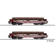 Tillig 70073 Nehézteherszállító kocsi készlet, Rmms 662, fémlemez-rakománnyal, CZ VI