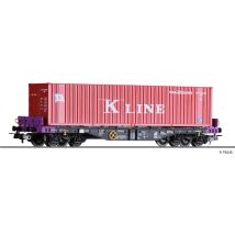 Tillig 76775 Konténerszállító kocsi Sgmmns 4505, K-Line kontéenrrel, ERR (European Rail Rent GmbH) VI