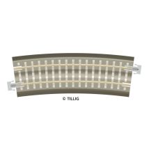 Tillig 83772 Bettungsgleis grau BR 3-ü Gebogenes Gleis, R 396 mm Übergang