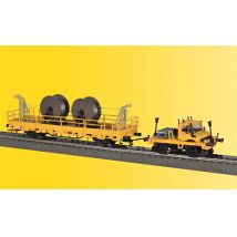 Viessmann 2680 Sínautó Unimog pőrekocsival, DB AG VI, hangdekóderrel