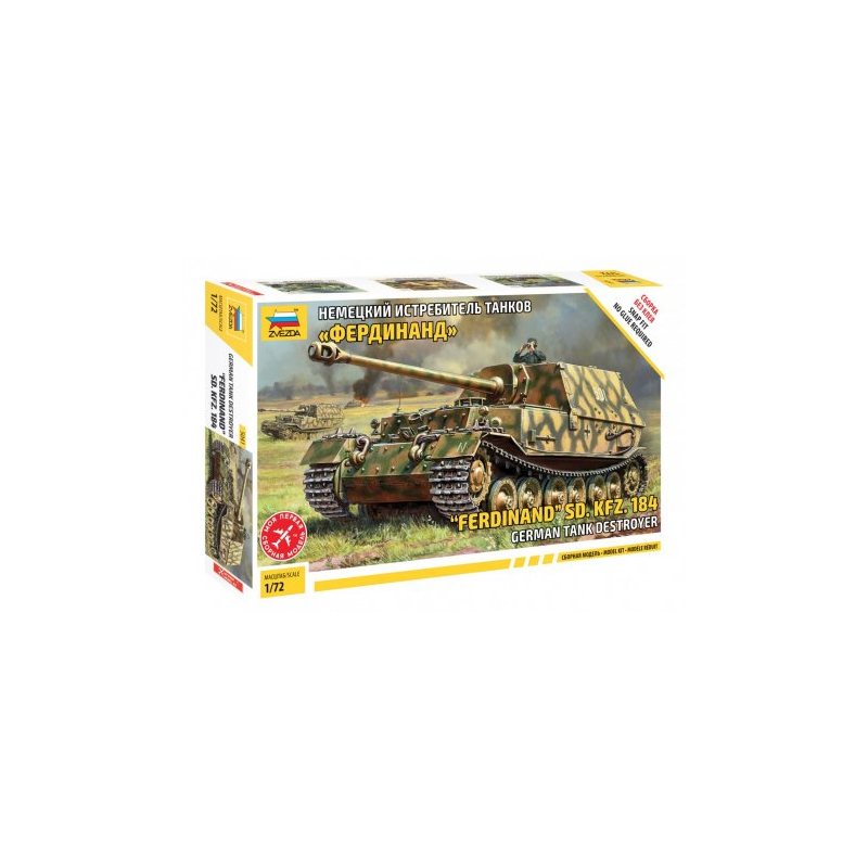 Zvezda 5041 Sd.Kfz.184 Ferdinand Tiger German Tank Destroyer makett 1:72 (5041)