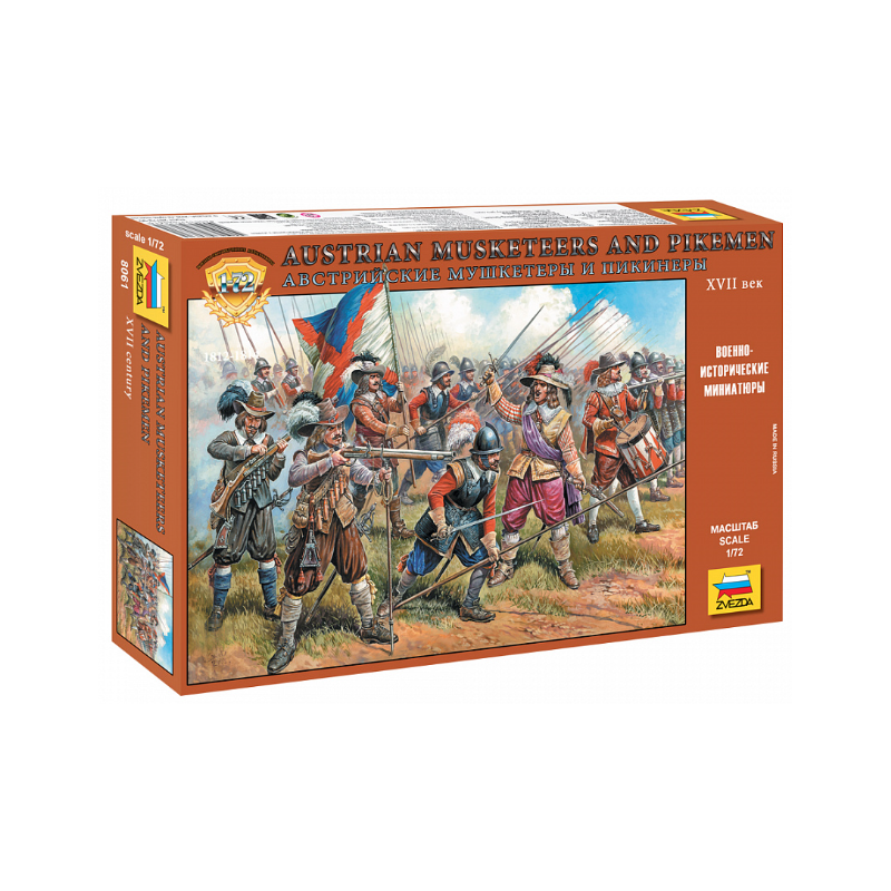 Zvezda 8061 Austrian Musketeers and Pikemen XVII. Century 1/72