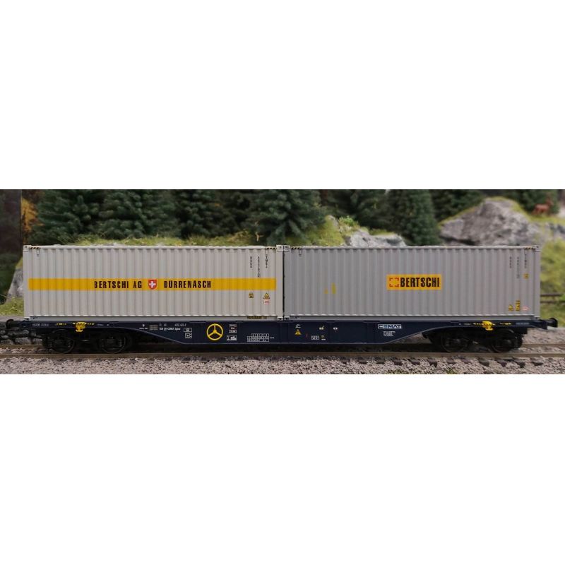 ACME 40418 Konténerszállító kocsi, Sgnss CEMAT, BERTSCHI konténerekkel, V-VI