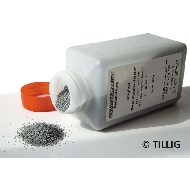 Tillig 86607 Szóróanyag sínágyazathoz, szürke, 500 g